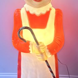 Mrs. Santa Claus Blow Mold-40” Tall-with Candy Cane-Vintage-Don Featherstone-Great Condition!  