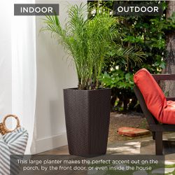 Self-Watering Wicker Planter For Indoor/Outdoor Decoration