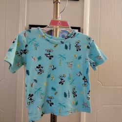 Disney Baby Mickey Mouse Print Kid's Unisex Short Sleeve Top 
