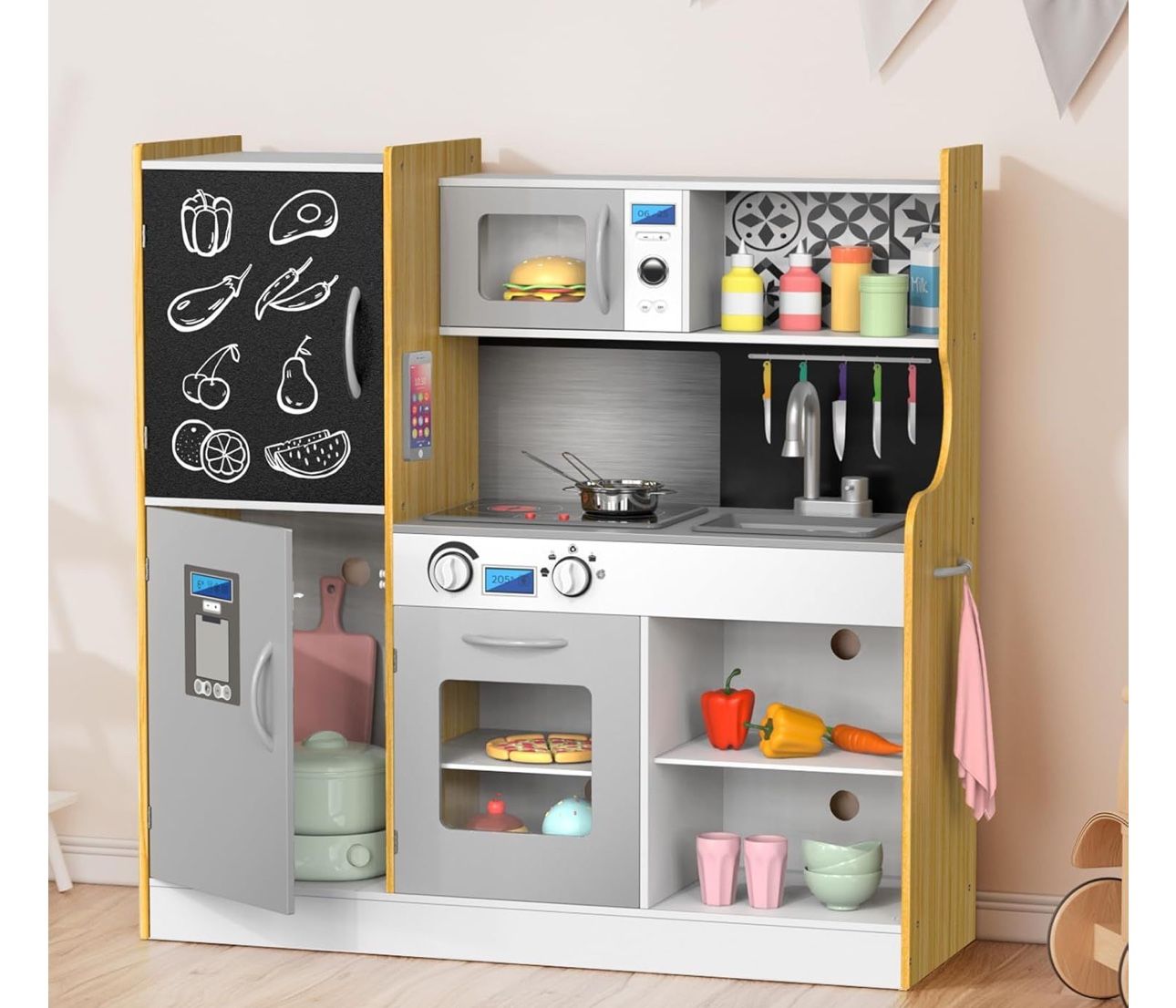 Wooden Play Kitchen For Kids