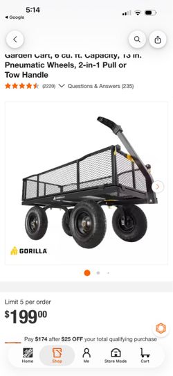 Gorilla Garden Cart 6 cu. ft. 2-in-1