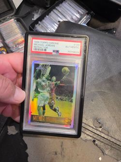 1996 97 TOPPS CHROME MICHAEL JORDAN REFRACTOR PSA AUTHENTIC