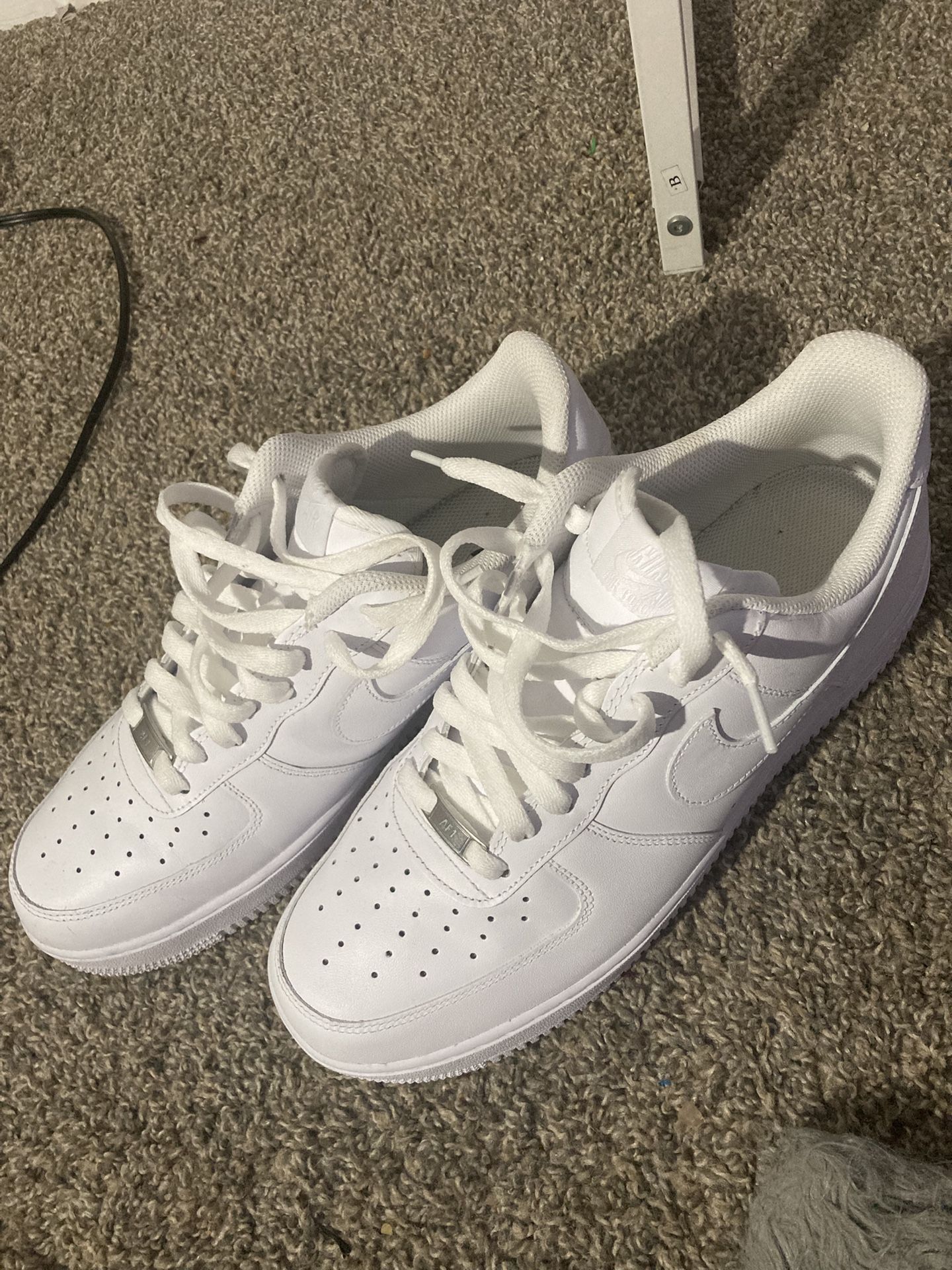 White Nike Air Forces Size 10.5
