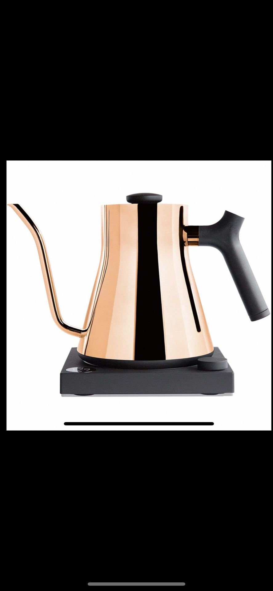 Fellow Stagg EKG Electric Gooseneck Kettle - Pour-Over Coffee and Tea Pot, Stainless Steel, Quick Heating, Polished Copper, 0.9 Liter