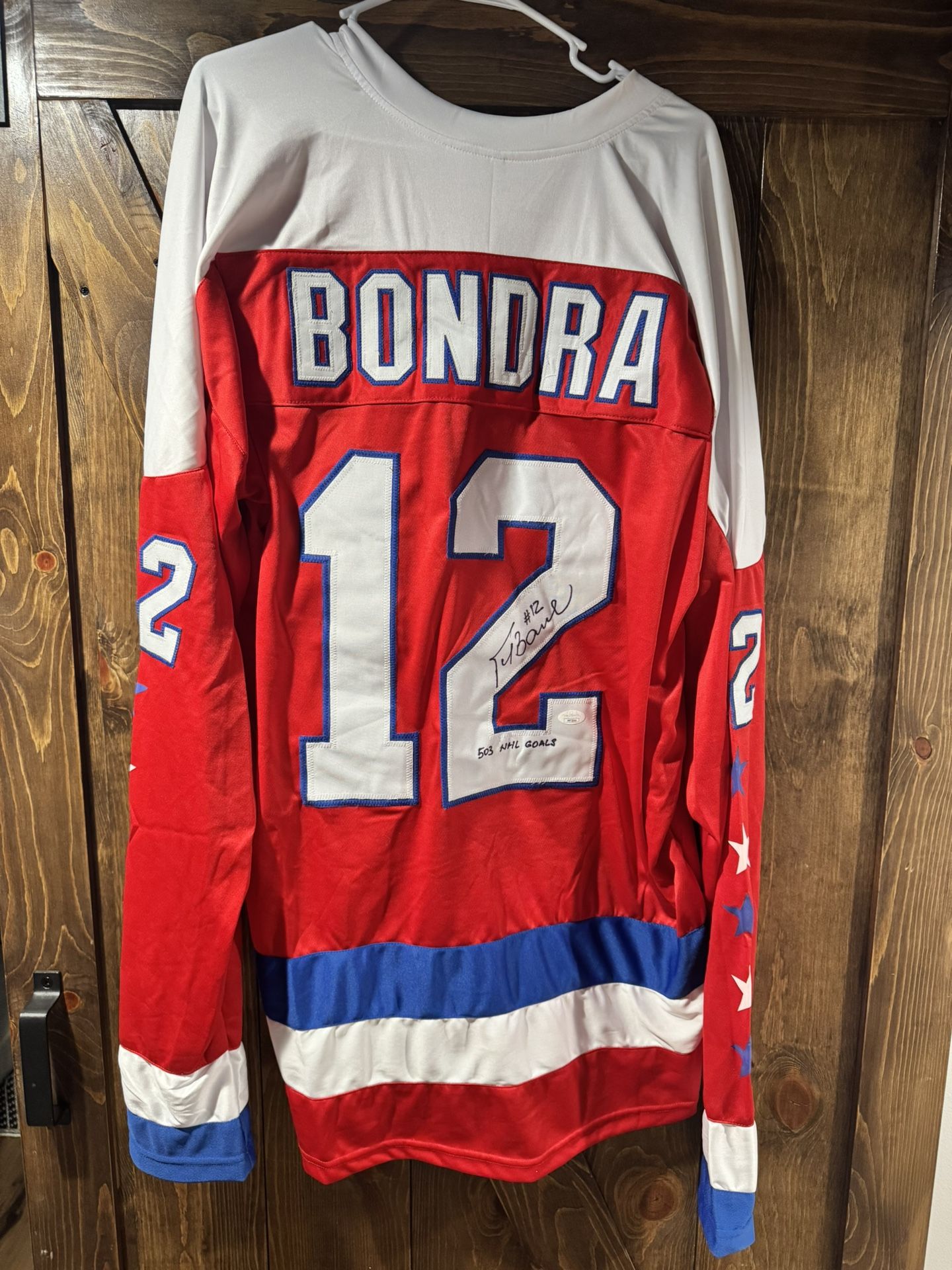 Signed Peter Bondra Caps Jersey