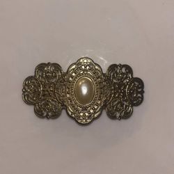 Vtg-Style Gold Tone Metal Hair Barrette