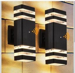 Dusk to Dawn Outdoor Wall Lights 2 Pack, 3000K Warm White Exterior Lighting Fixtures, Up and Down Porch Lights Outdoor Wall, Waterproof Outside Lights