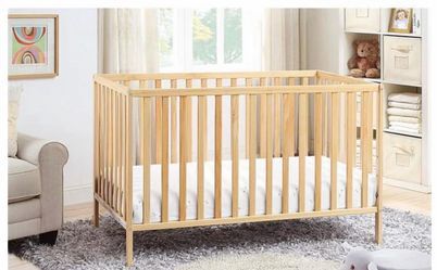 Palmer Island Baby Crib Natural Wood