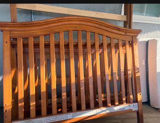 Solid wood full size bed with mattress