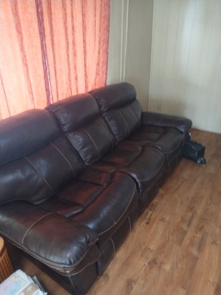 2 Piece Brown Leather Couches