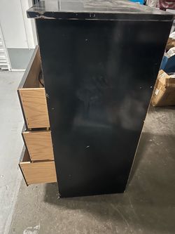Black Dresser with Wood Drawers