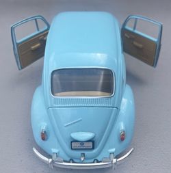 1967 Classic Beetle Diecast Model Toy Vehicle Pull Back 1:32 Scale - Light Blue