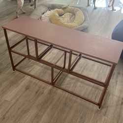 ✨ Modern Metal Console / Entryway Table – Terracotta Pink Top