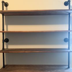 4 Tier 48 in Floating Industrial Bookshelf