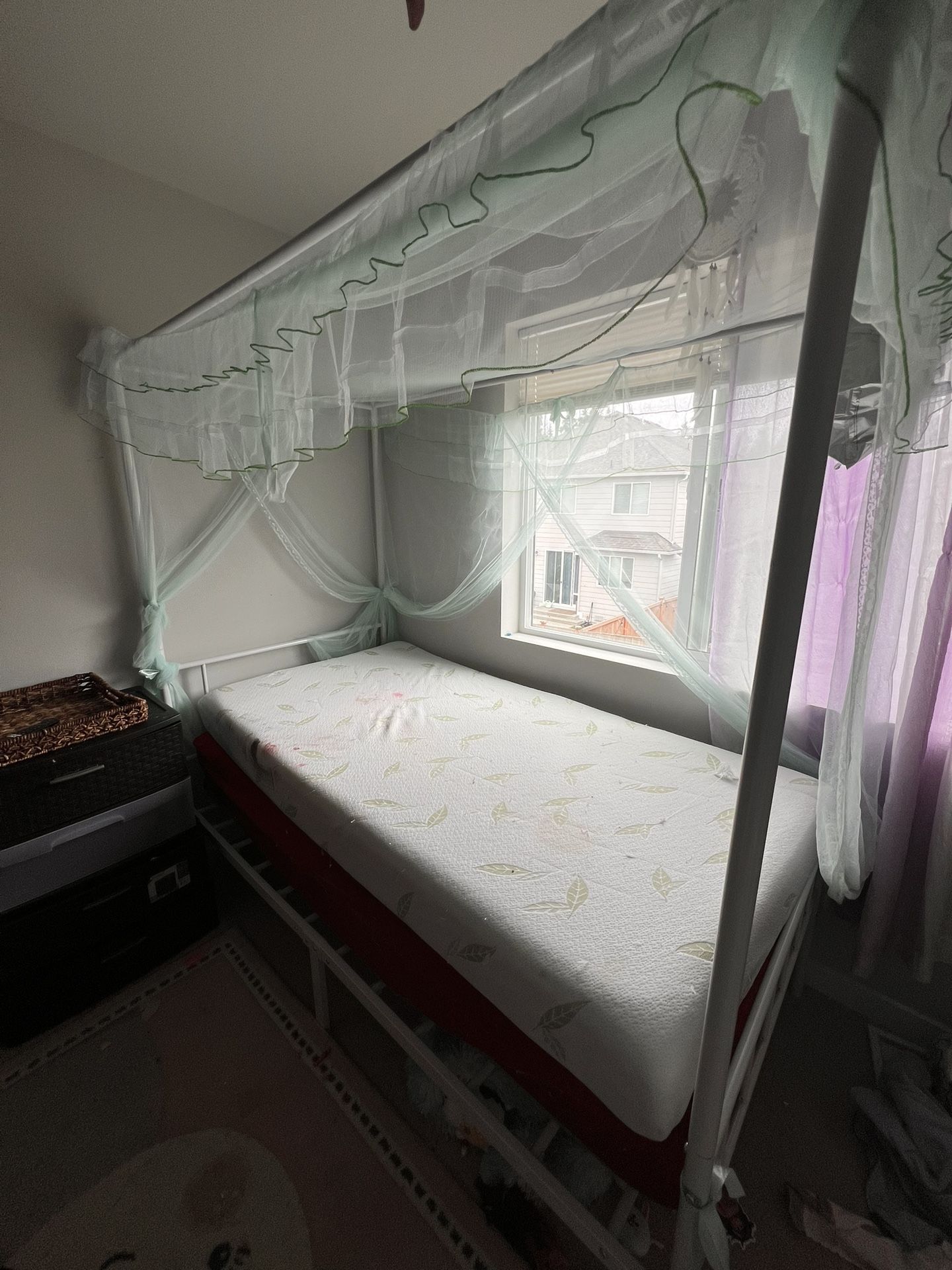 Twin Size Bed Frame And Two Mattresses