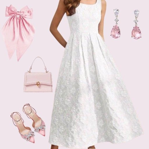WHITE DRESS WITH FLORAL TEXTURE| Perfect for Special Occasions