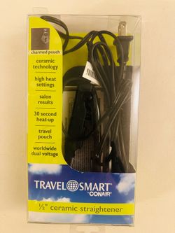 NEW Travel Smart by Conair Mini 1/2-inch Ceramic Flat Iron