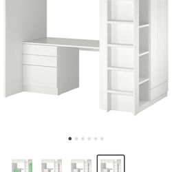IKEA Twin Size Bunk Bed With Desk And Storage 