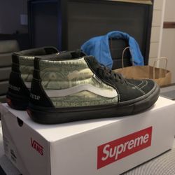 SupremeXVans Mid Old School Dollar Sign, Black Size 11.5 Shoes 