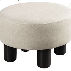 Small Foot Stool, Round Beige Fabric Padded Ottoman Foot Rest with Plastic  Legs, Footstools and Ottomans Small Comfy Footstool Upholstered for Couch,  for Sale in Irwindale, CA - OfferUp