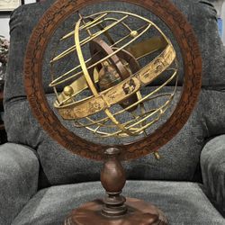 Vintage Armillary Sphere With Double Rotating Globe