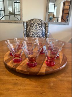 Crate and Barrel red martini/other glasses
