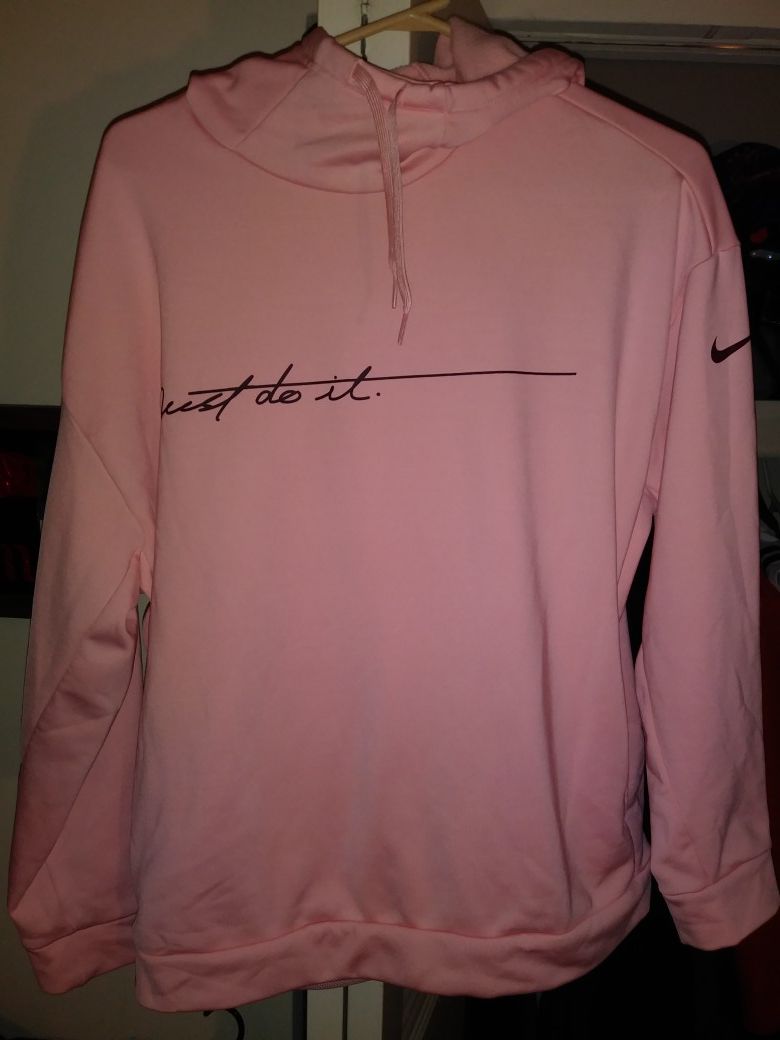 New Nike Women's Therma Graphic Fleece Training Hoodie pink black L $45