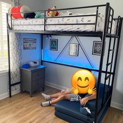Metal Twin Loft Bed (Disassembled Already)