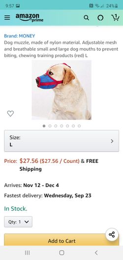 Dog muzzle, made of nylon material