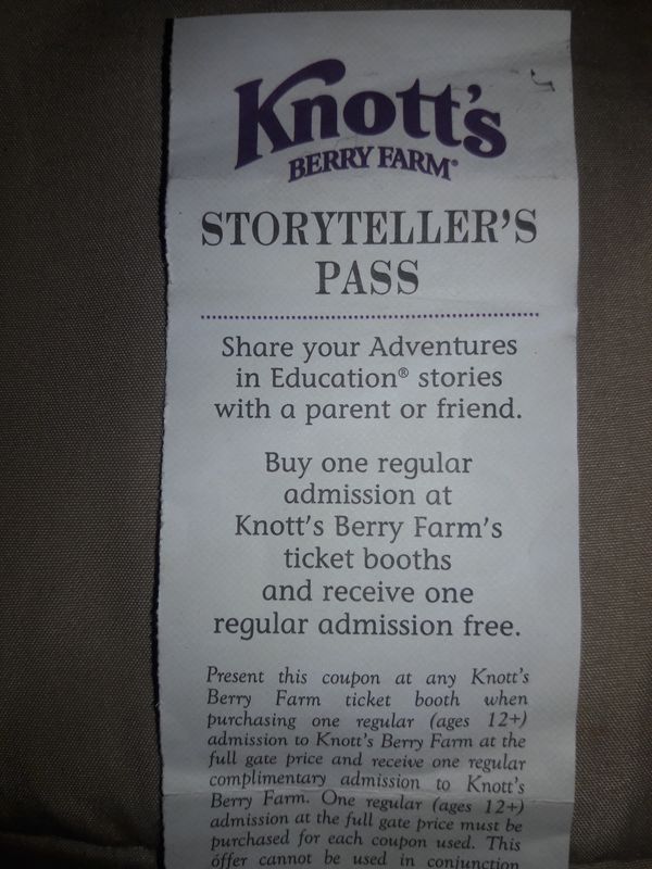 Knotts Berry Farm Buy One Get One Free For Sale In Whittier Ca