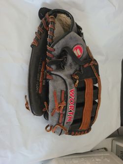 Worth WS140H Baseball Glove 14" Black All Leather Glove Right Hand Throw RHT
