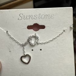 Double heart Sterling Silver Necklace 