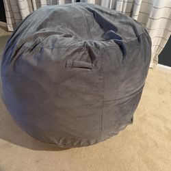 Large Gray Beanbag (memory Foam) With Washable Cover 
