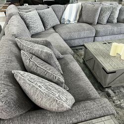Pewter Grey High Quality 5 Piece L Shape Sectional 