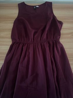 H&M Burgundy Sleeveless Dress talla: 10/L