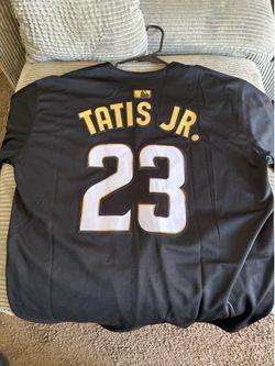 San Diego Padres #23 Fernando Tatis Jr Black Gold With Patch Cool Base Stitched
