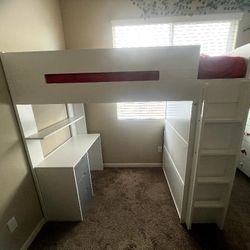 Twin Bed Frame With Desk Mattress Included 