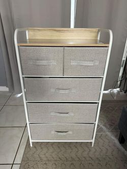 Fabric Dresser with 5 Drawers