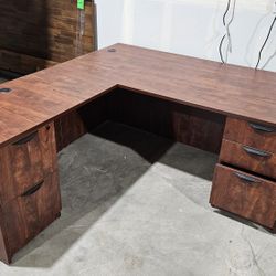 Brown Laminated L Desk