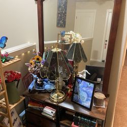 Antique Mirror and End Tables