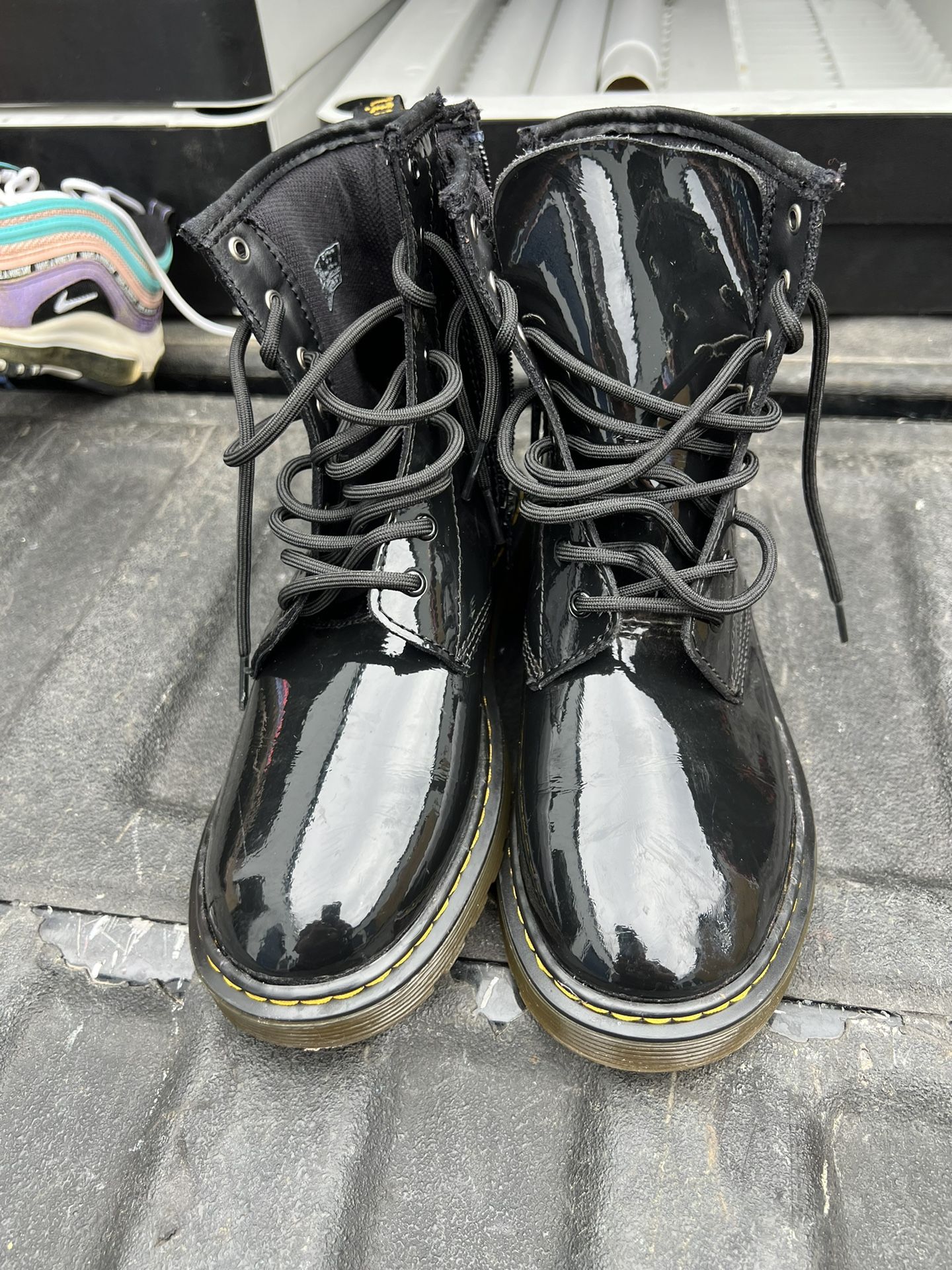 Dr. Doc Martens Luana Black Combat Boots Women's Size 6 US .