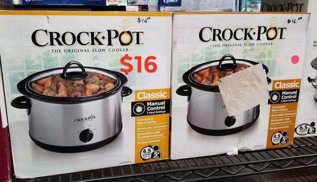 Crock pot 4.5 quarts slow cooker