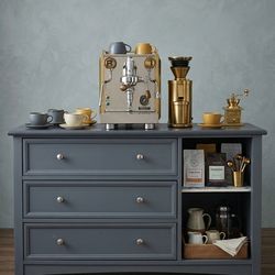 Coastal Blue Coffee Bar Cabinet - Solid Wood
