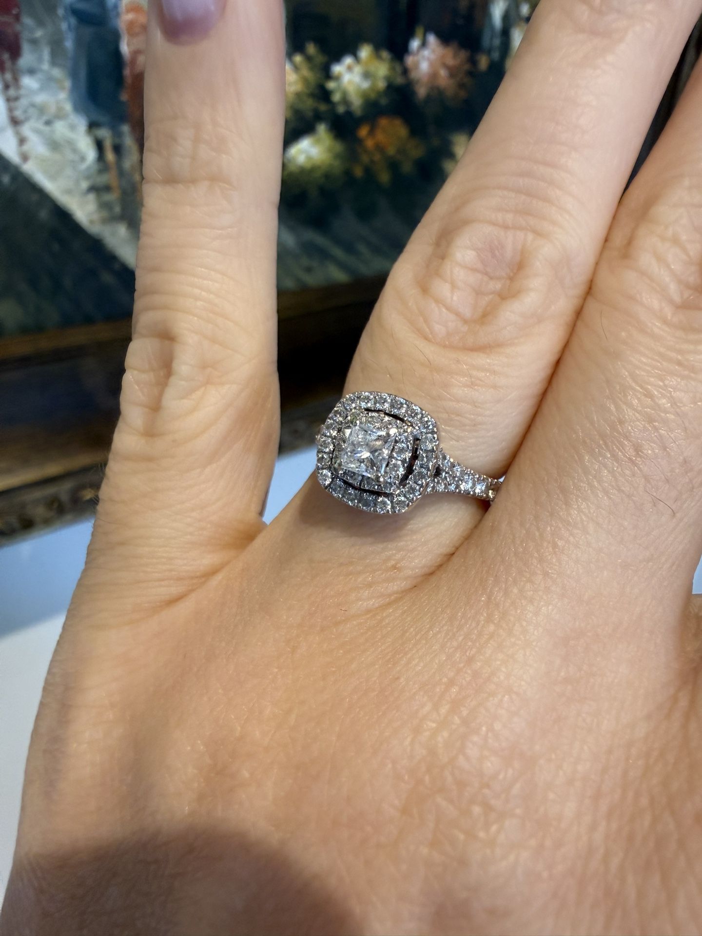 14K White Gold 1.00ct Natural Diamonds Beautiful Ring