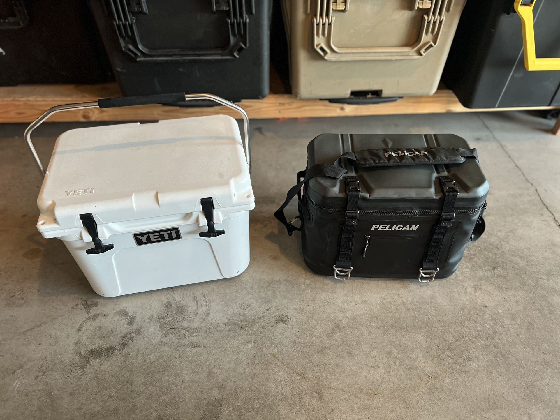 Yeti Roadie 20 And Pelican Soft Cooler 24