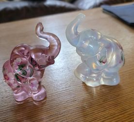 Fenton Hand Painted Elephants