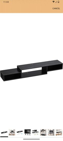 Black Floating Wall Mount TV Console 60"