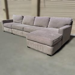 Gray Sectional Sofa Couch 