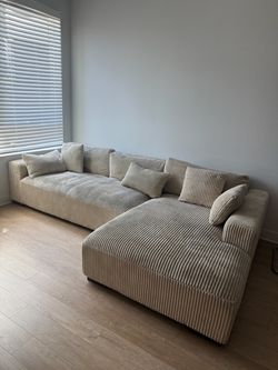 Cream corduroy couch