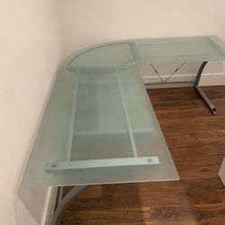 Glass Desk L Shape 6”x7’ 